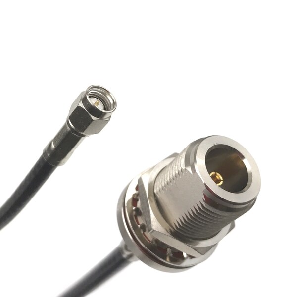 RG-58C Coax Cbl Assmbly w/SMA (Male) to N-Type (Female ) Cnnctrs, 50 Ohm Impedance, 10FT Lngth